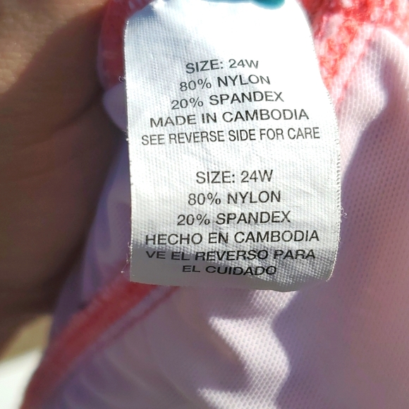 Beach Bay Woman coral One-piece Bathing suit size 24W - Picture 4 of 4